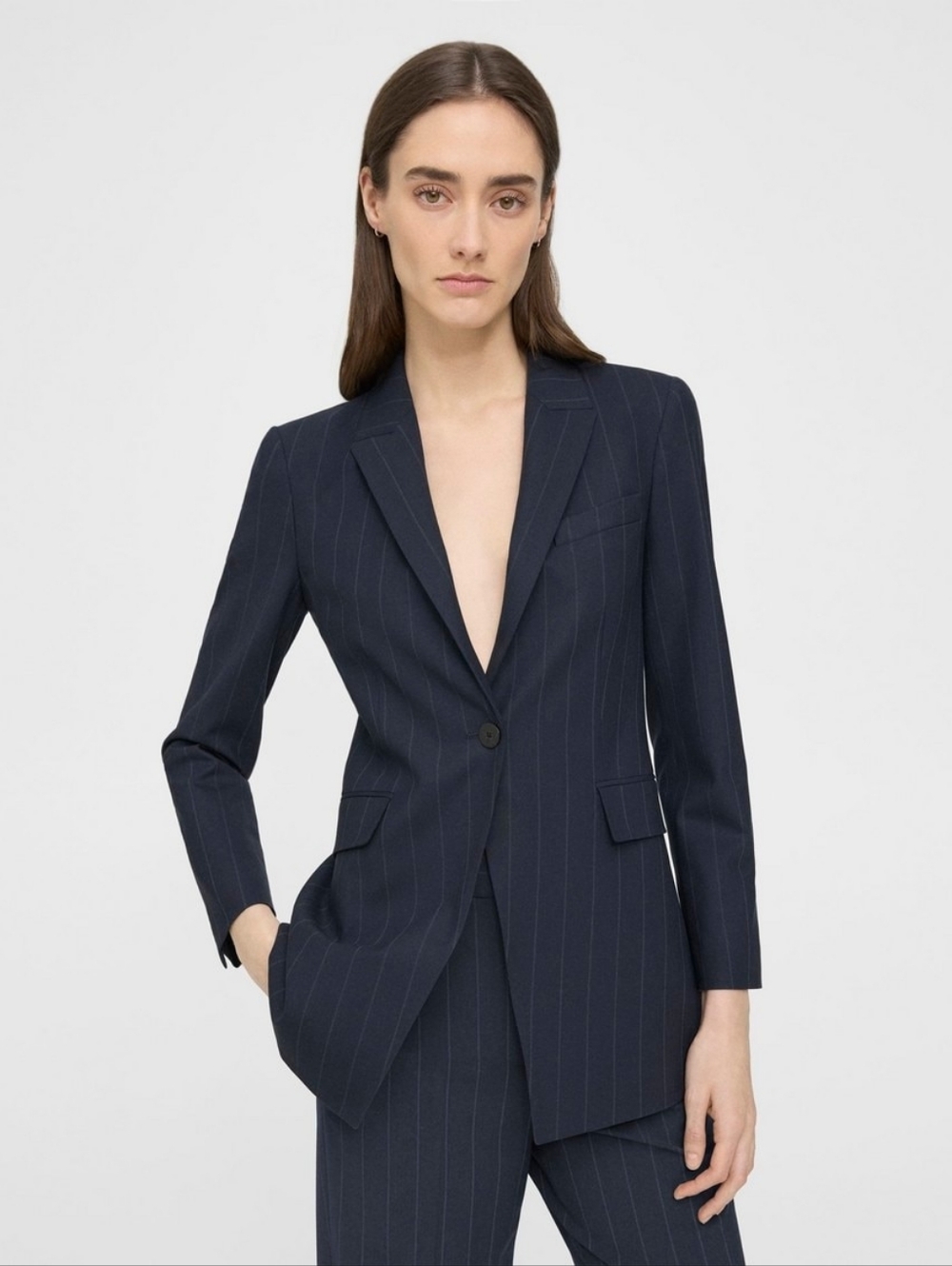 NWOT Theory Etiennette Blazer in Striped Stretch Wool